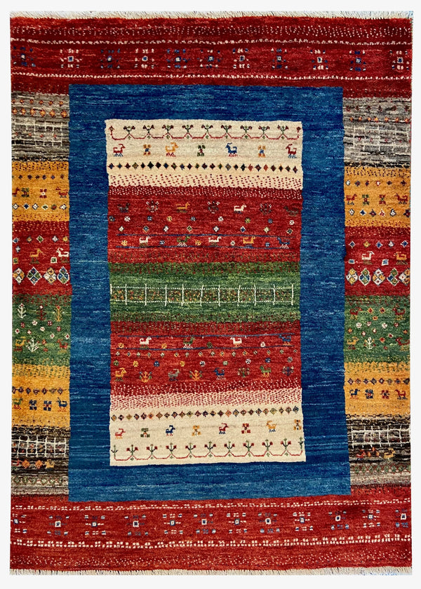 3'4"x4'6" Lori Gabbeh Hand Knotted