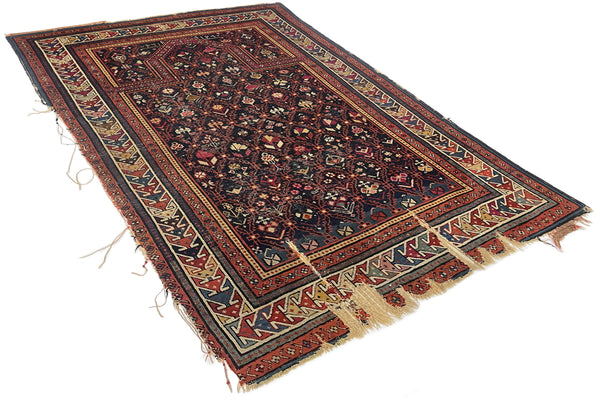 3'4"x4'8" Karabough Prayer Rug Hand Knotted