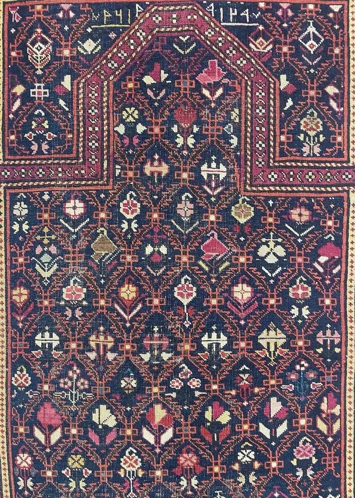 3'4"x4'8" Karabough Prayer Rug Hand Knotted