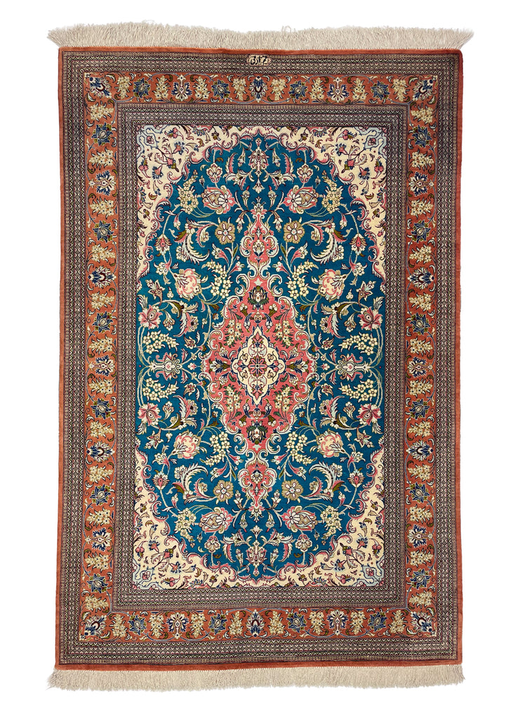 3'4"x5'1" Qum Hand Knotted