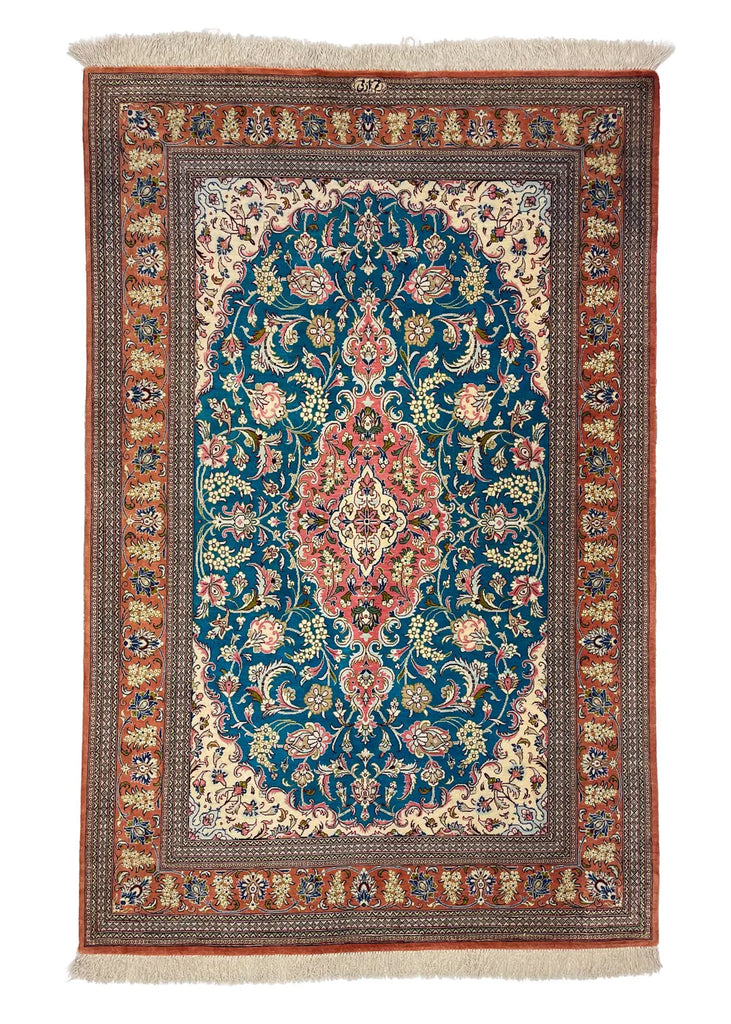 3'4"x5'1" Qum Hand Knotted