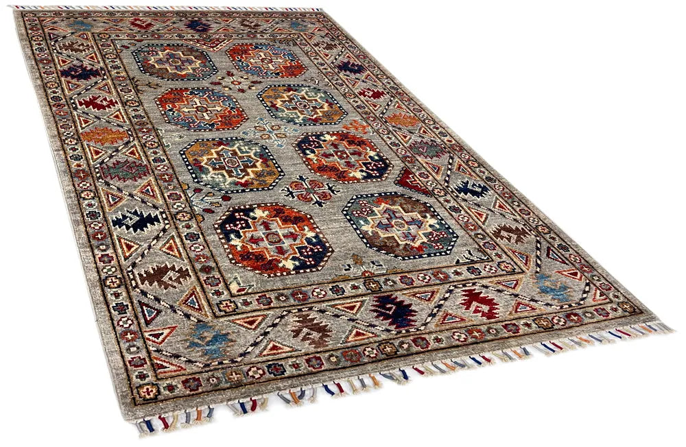 3'4"x5'1" Uzbek Hand Knotted