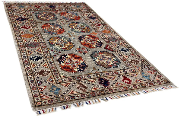3'4"x5'1" Uzbek Hand Knotted