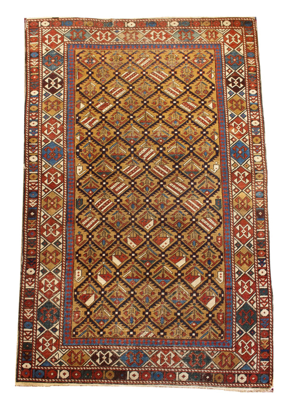 3'4"x5'5" Daghestan Hand Knotted