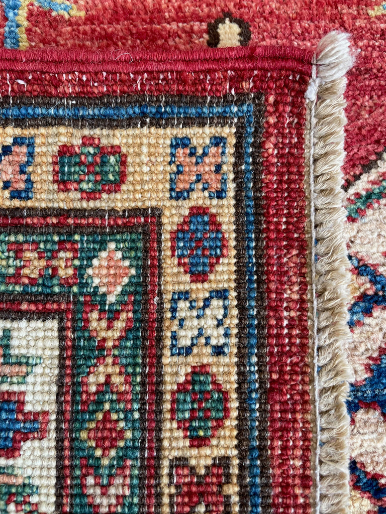 3'4"x5' Afghan-Kazak Hand Knotted
