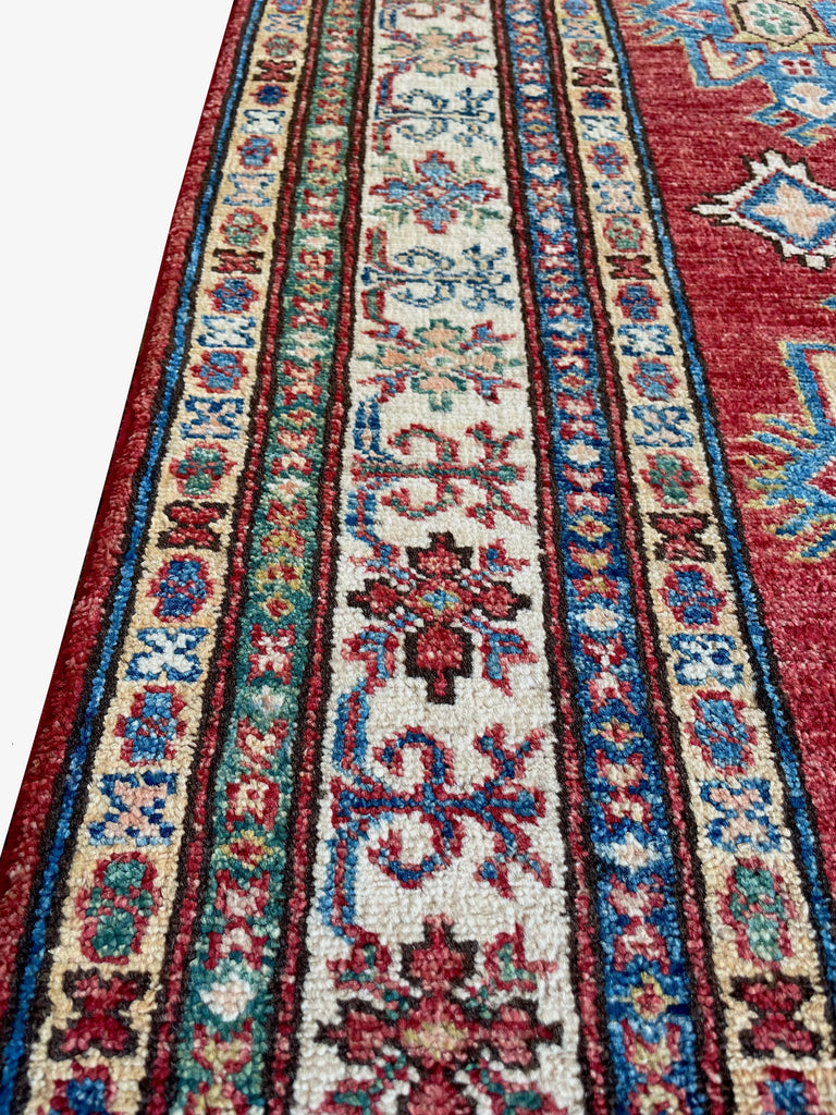 3'4"x5' Afghan-Kazak Hand Knotted