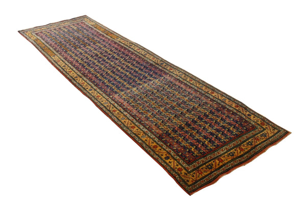 3'5"x11'3" Halvai Bijar Hand Knotted