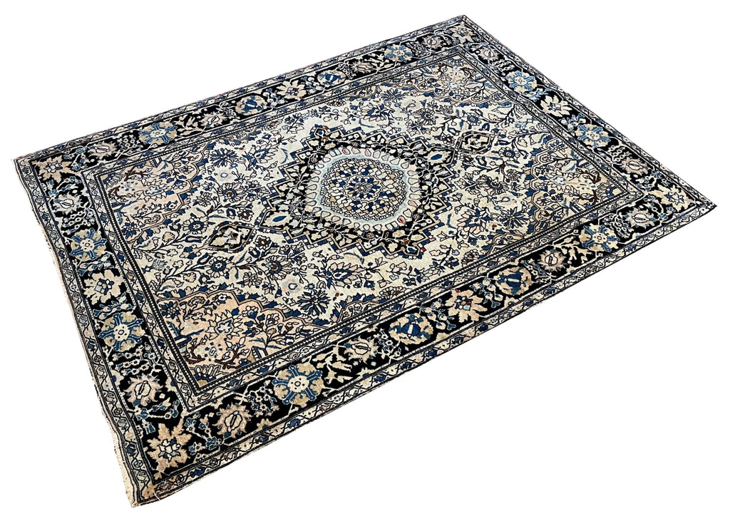 3'5"x4'10" Farahan Sarouk Hand Knotted