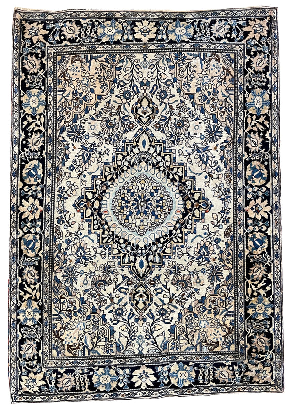 3'5"x4'10" Farahan Sarouk Hand Knotted