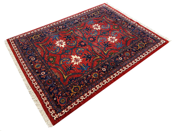 3'5"x4'11" Halvai Bidjar Hand Knotted