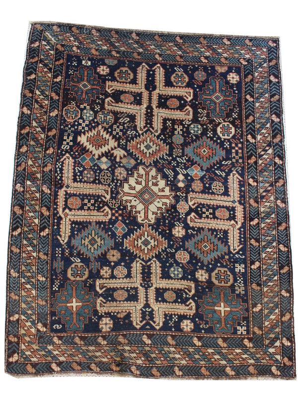 3'5"x4'6" Kuba Hand Knotted