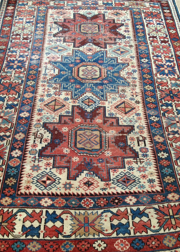 3'5"x4'7" Lesghi Hand Knotted