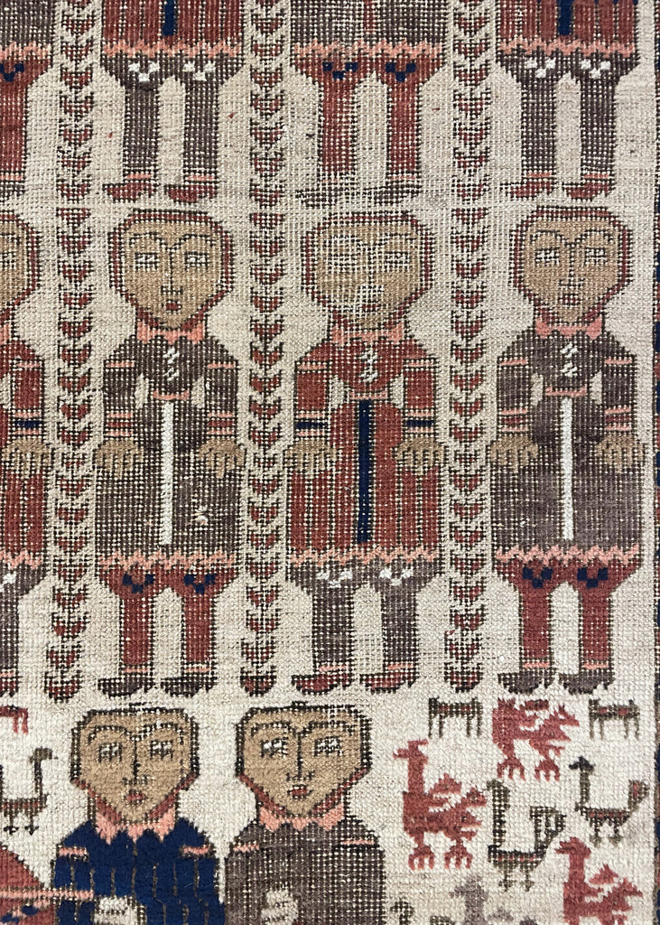 3'5"x5'10" Pictorial Baluch Hand Knotted