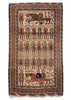 3'5"x5'10" Pictorial Baluch Hand Knotted