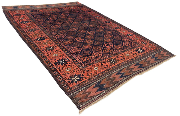 3'5"x5'11" Khorassan Baluch hand hooked