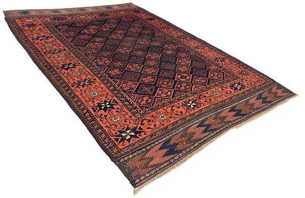 3'5"x5'11" Khorassan Baluch hand hooked