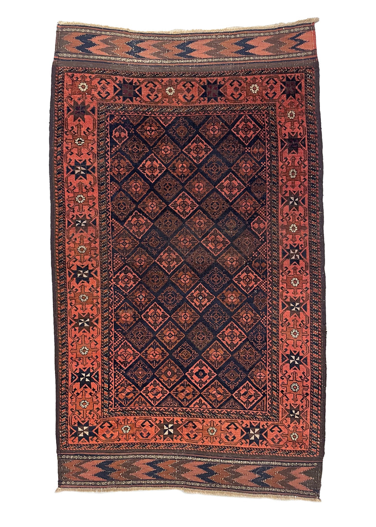 3'5"x5'11" Khorassan Baluch hand hooked