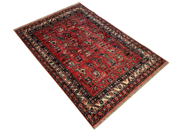 3'5"x5' Afghan-Ersari Hand Knotted