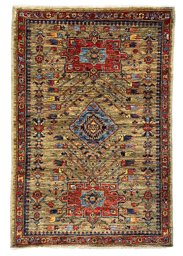 3'5"x5' Karaja Hand Knotted