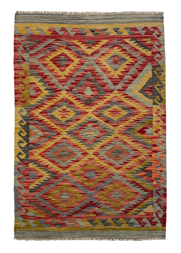3'5"x5' Kilim Hand Woven