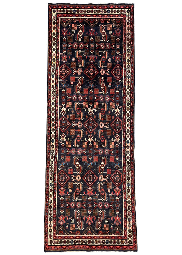 3'5"x9'5" Hamadan Hand Knotted