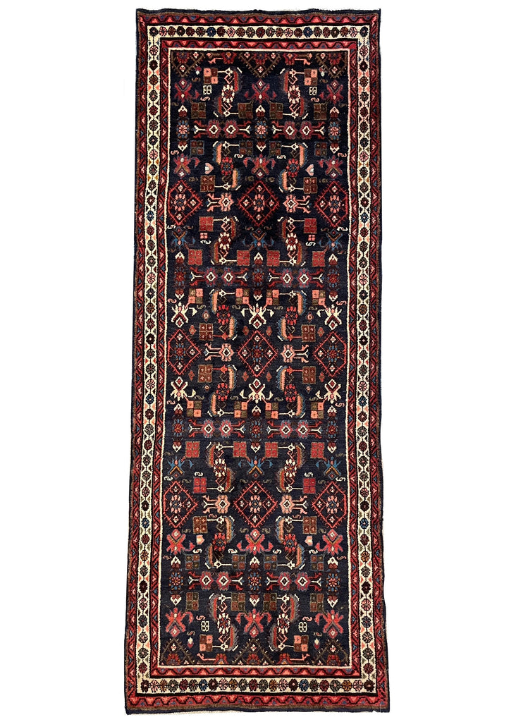 3'5"x9'5" Hamadan Hand Knotted