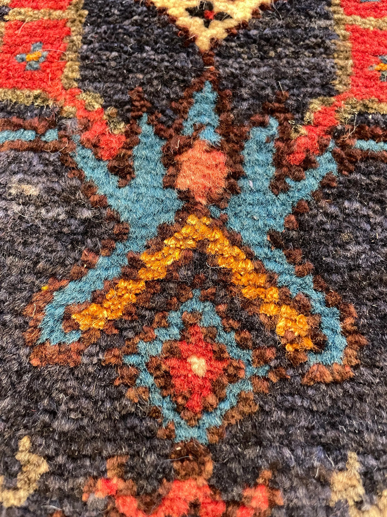 3'5"x9'5" Hamadan Hand Knotted