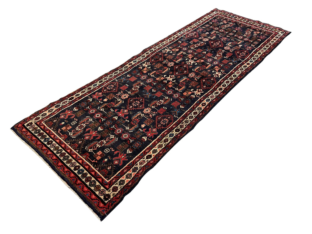 3'5"x9'5" Hamadan Hand Knotted