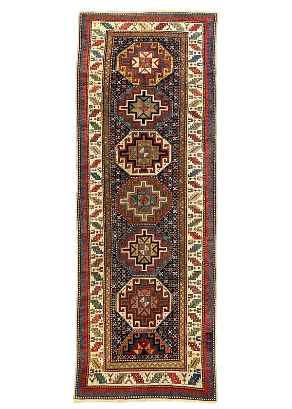 3'5"x9'8" Memling Gul Genje Hand Knotted