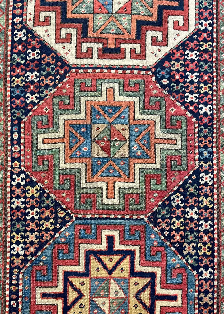 3'5"x9'8" Memling Gul Genje Hand Knotted