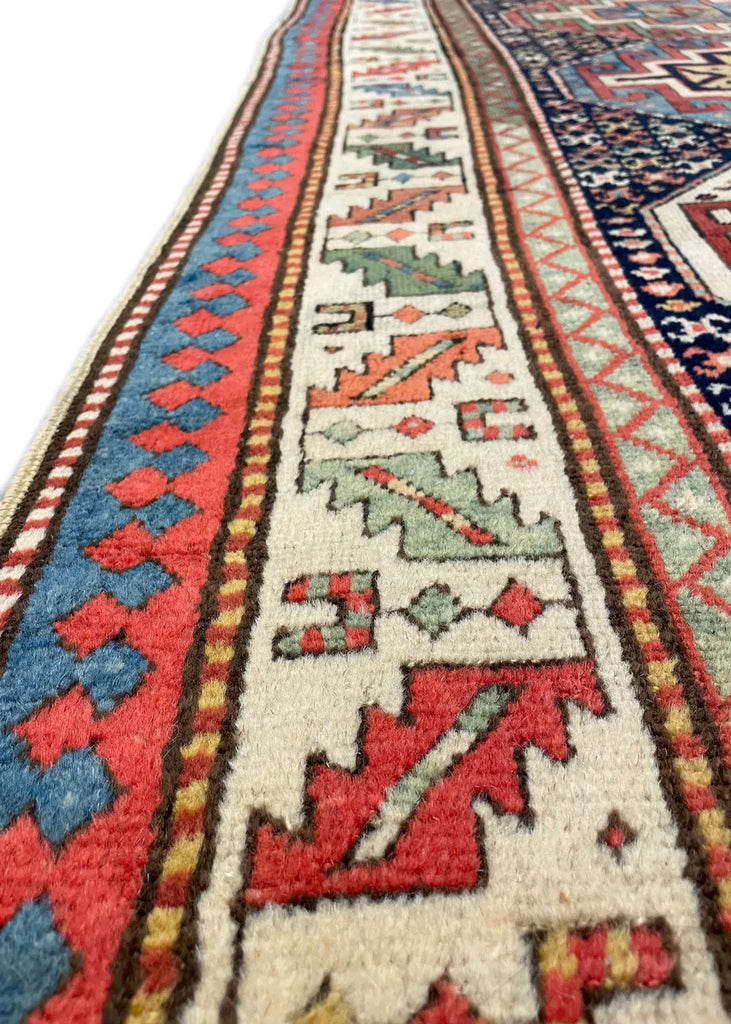 3'5"x9'8" Memling Gul Genje Hand Knotted