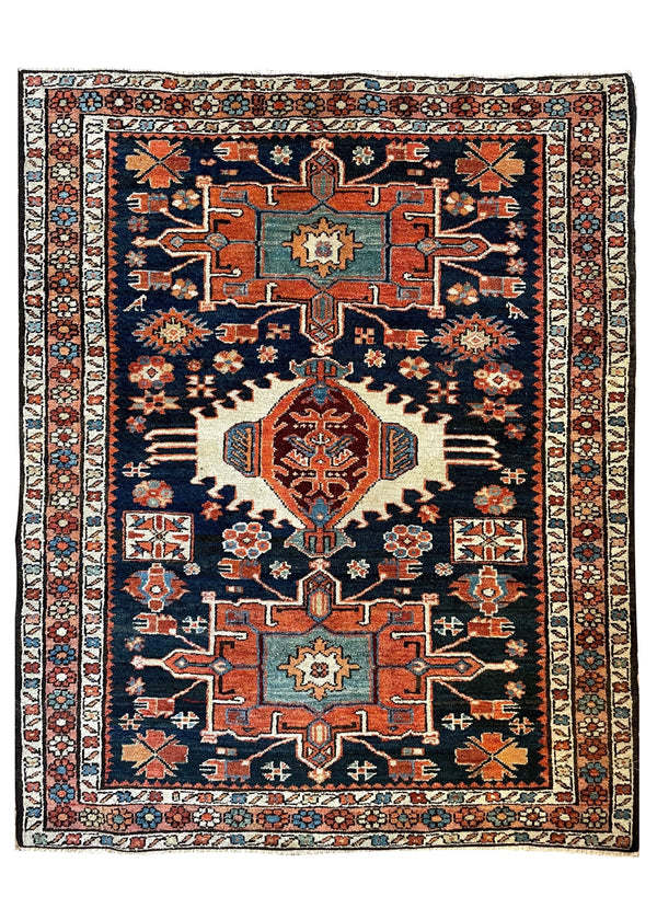 3'6"x4'4" Karaja Hand Knotted