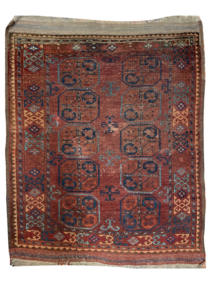 3'6"x4'7" Ersari Turkmen Hand Knotted
