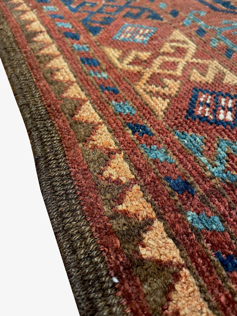 3'6"x4'7" Ersari Turkmen Hand Knotted