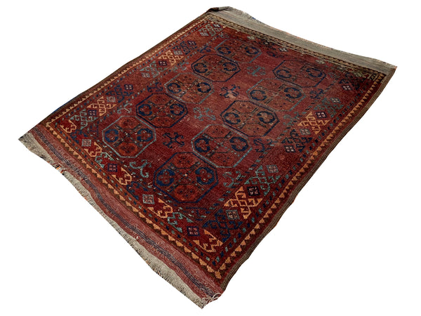 3'6"x4'7" Ersari Turkmen Hand Knotted
