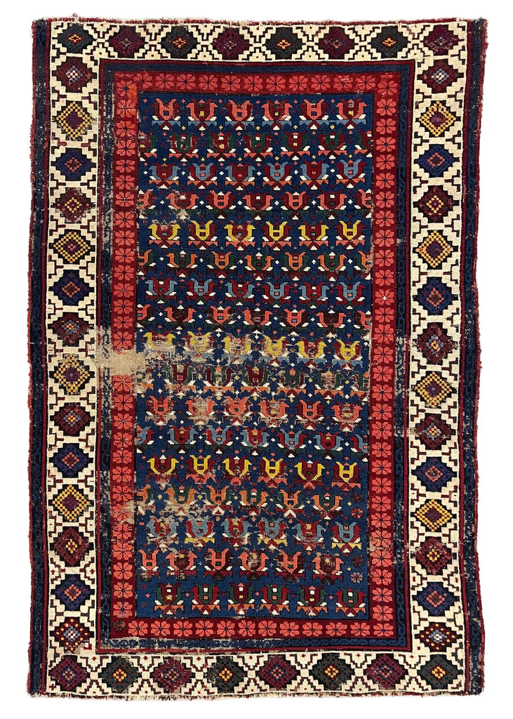 3'6"x5'1" Kuba Hand Knotted