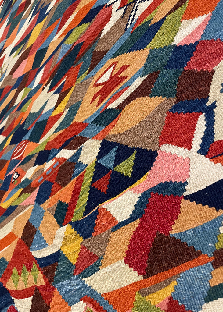 3'6"x5'1" Sennah Kilim Hand Knotted