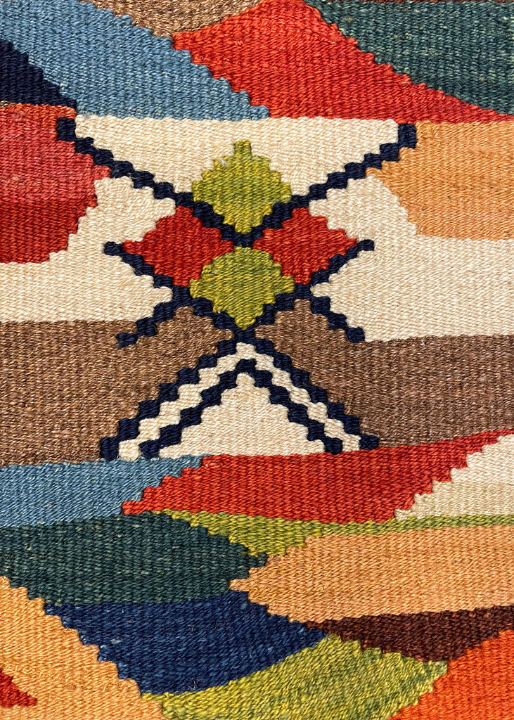 3'6"x5'1" Sennah Kilim Hand Knotted