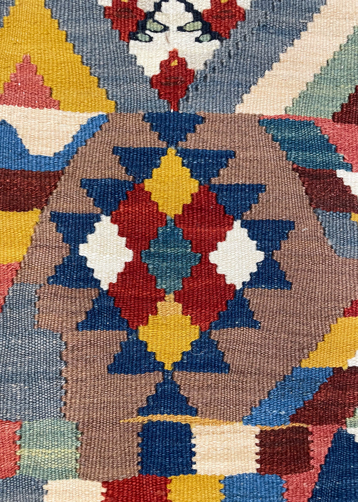 3'6"x5'3" Sennah Kilim Hand Knotted