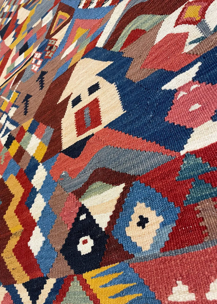 3'6"x5'3" Sennah Kilim Hand Knotted