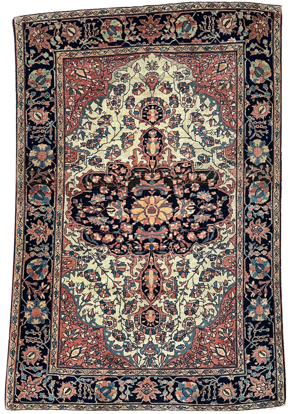 3'6"x5' Farahan Sarouk Hand Knotted