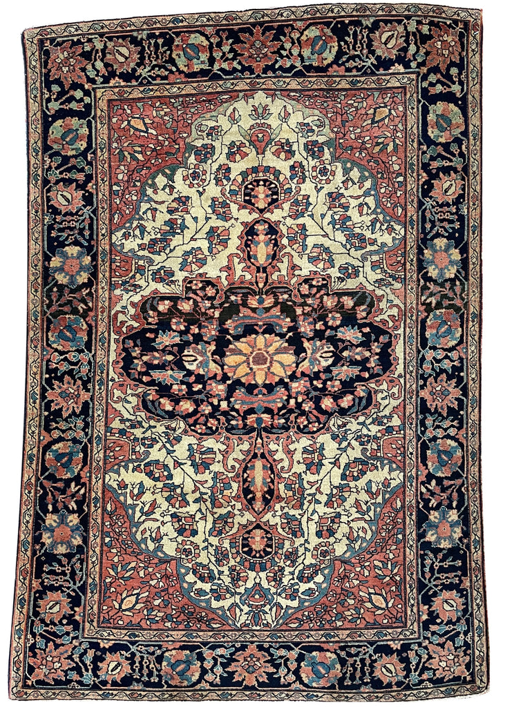 3'6"x5' Farahan Sarouk Hand Knotted