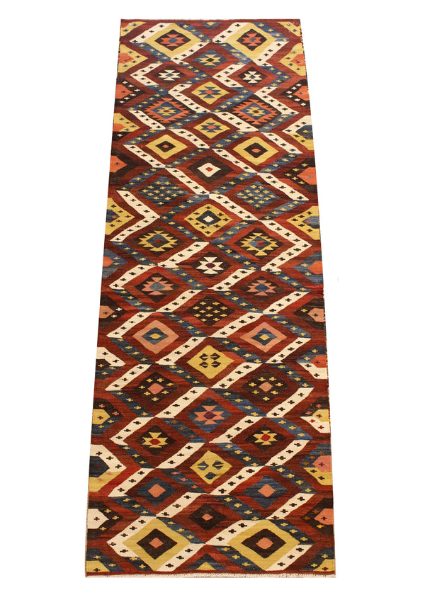 3'6"x9'10" Tribal Kilim Hand Woven