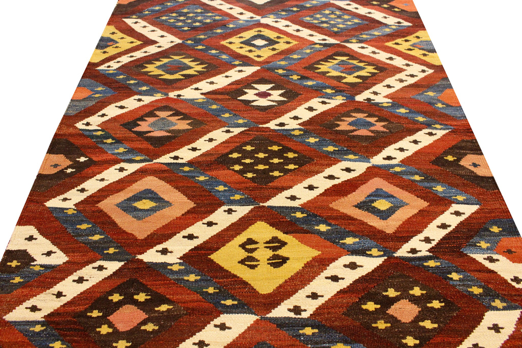 3'6"x9'10" Tribal Kilim Hand Woven