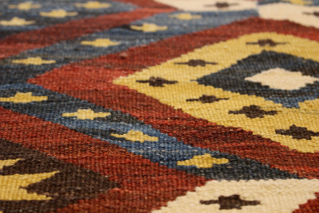 3'6"x9'10" Tribal Kilim Hand Woven
