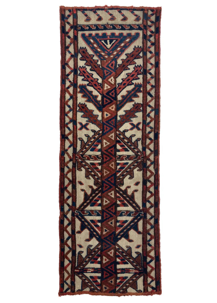 3'7" x 1'3" Yomud Tent Band Fragment Hand Knotted