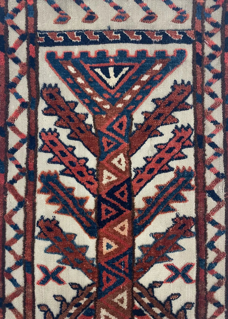 3'7" x 1'3" Yomud Tent Band Fragment Hand Knotted