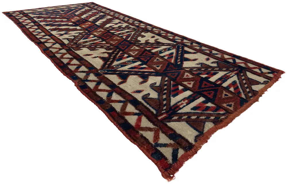 3'7" x 1'3" Yomud Tent Band Fragment Hand Knotted