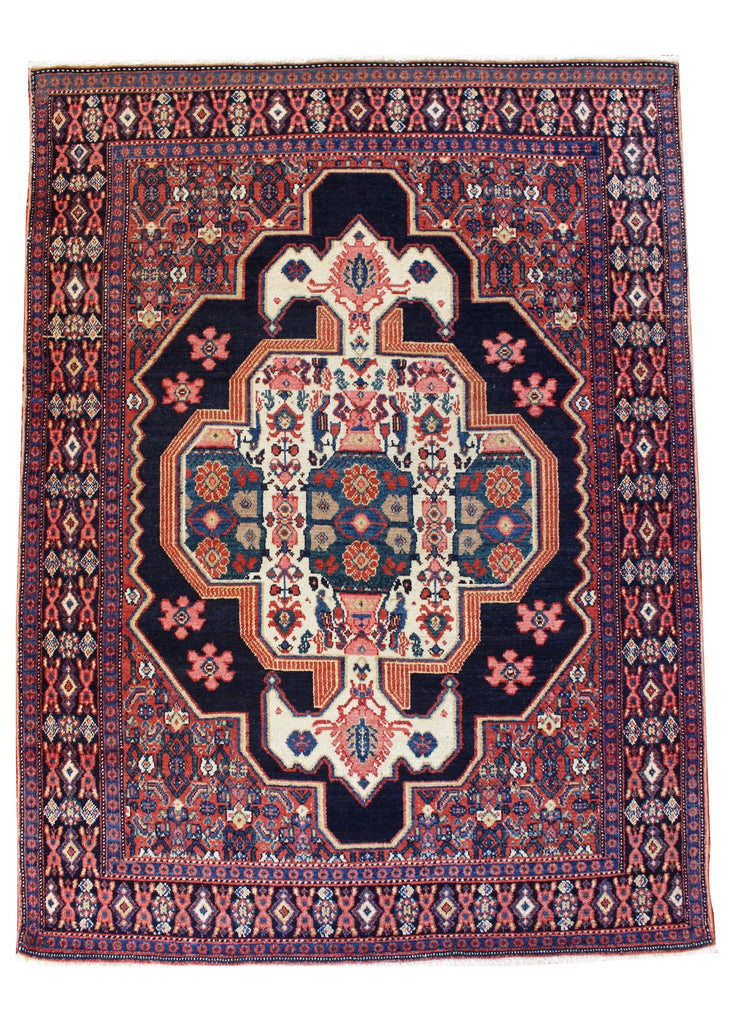 3'7"x4'9" Sennah Hand Knotted