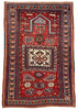 3'7"x5'5" Kazak Prayer Rug Hand Knotted